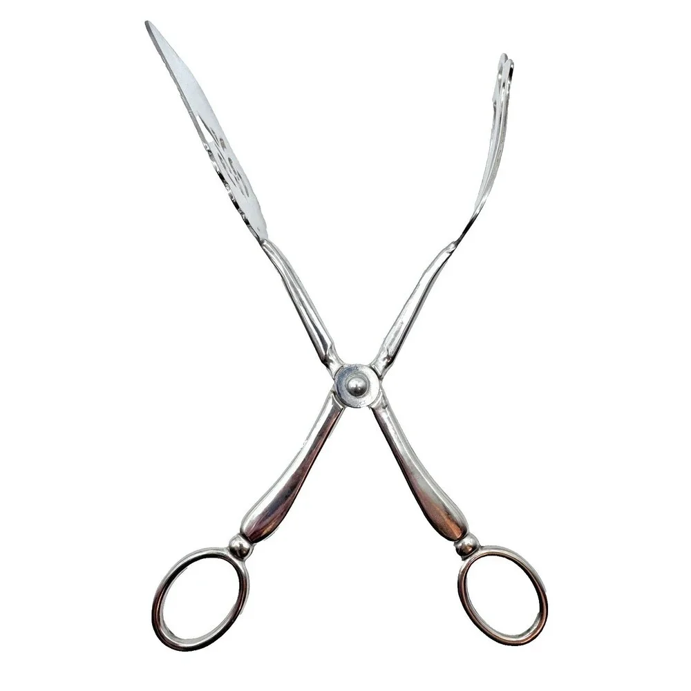 Vintage Leonard Silver Plated Cake Tongs Made in Italy Confection  Silverware
